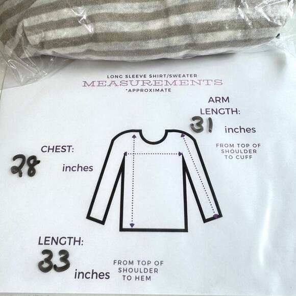 Soft Surroundings Women Long Cardigan Size 1X 100% Linen Striped Lightweight Tan - Picture 6 of 6